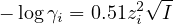              2√-
− logγi = 0.51zi I
